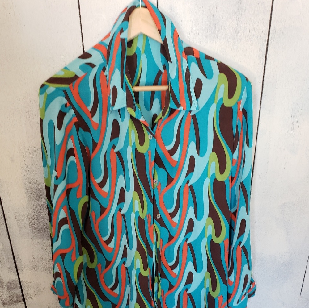Psychadelic button up shirt by Kaspar XL